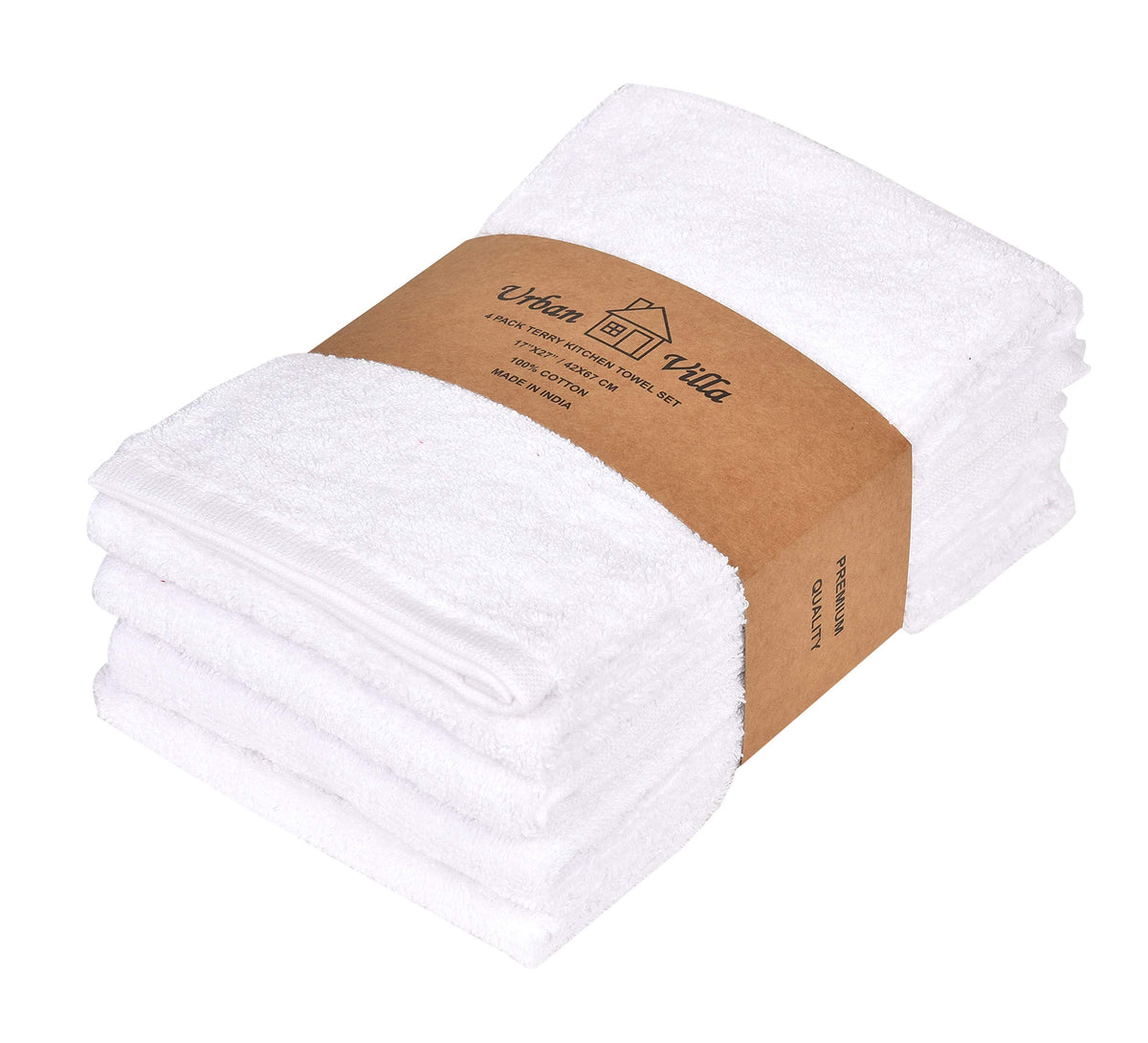 Urban Villa Kitchen Towels 100% Cotton Dish Towels for Kitchen (Set of 6) 20”x30” Dish Cloths Highly Absorbent Kitchen Linen Set with Hanging Loop Perfect for Drying Dishes Cleaning Towels-Blue White