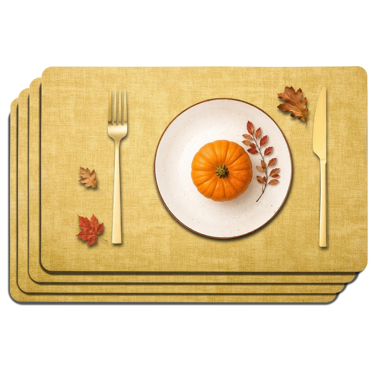 Maxpearl Faux Leather Placemats Set of 6, Easy to Clean, Grey