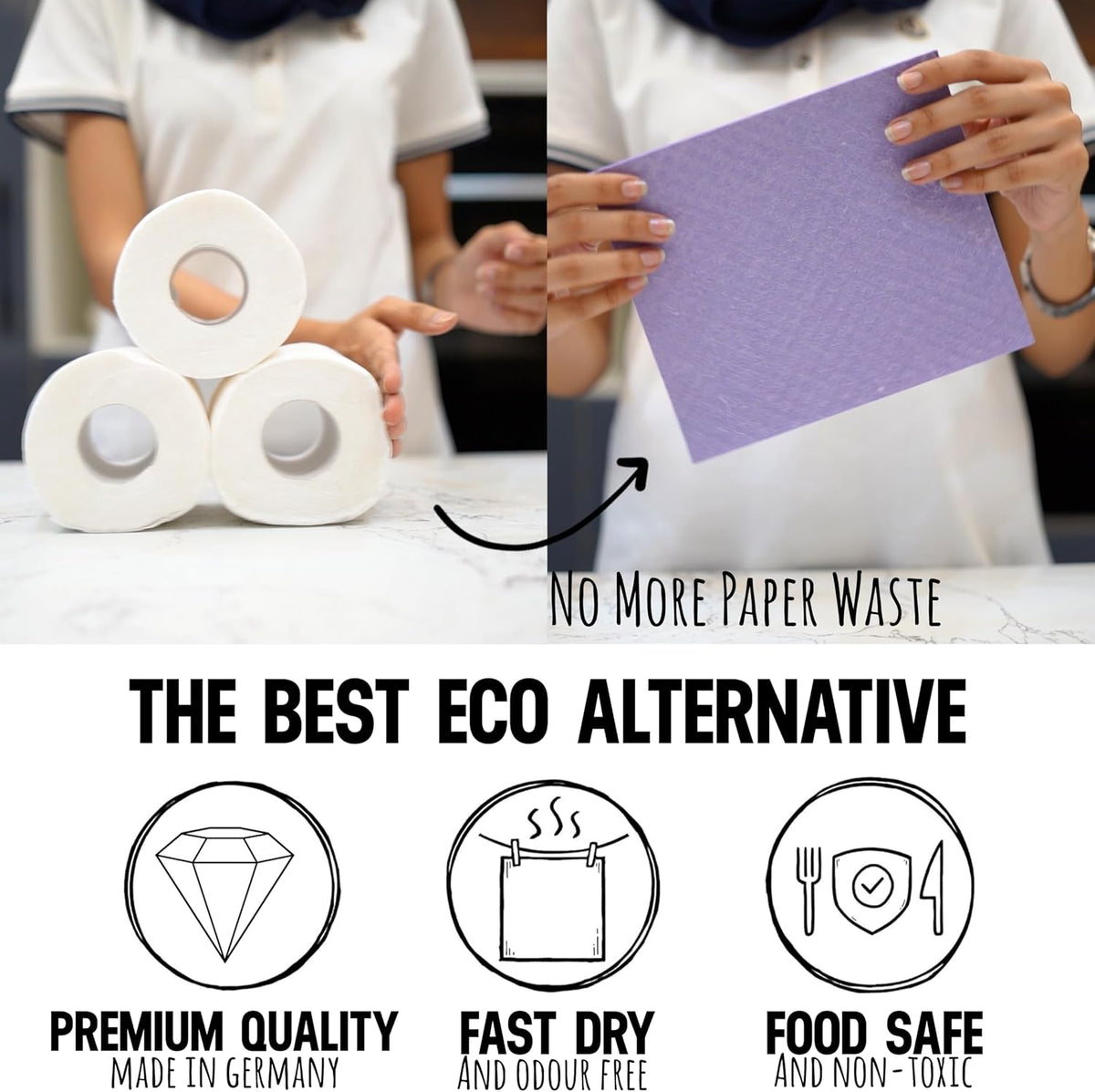 Swedish Dishcloths for Kitchen 10 Pack – Reusable Eco-Friendly Dish Cloths