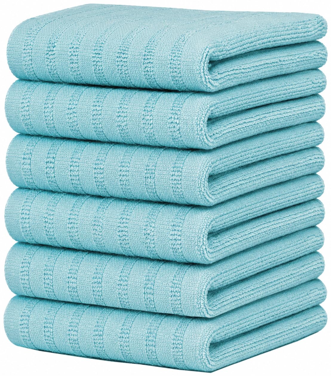 Bumble Premium Dish Cloths 13"x13" (6 Pack) | 100% Natural Ring Spun Cotton | 400 GSM | Highly Absorbent & Soft |Yarn Dyed & Solid Dyed Terry Dish Cloth Set - Tan