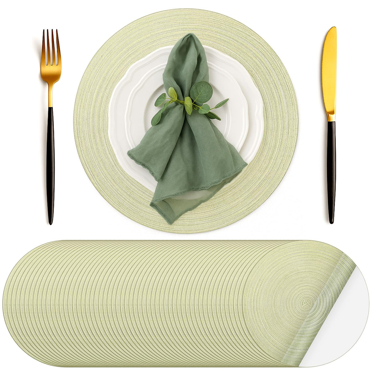 Geosar 100 Pcs Disposable Paper Placemat Cotton Woven 13'', Beige