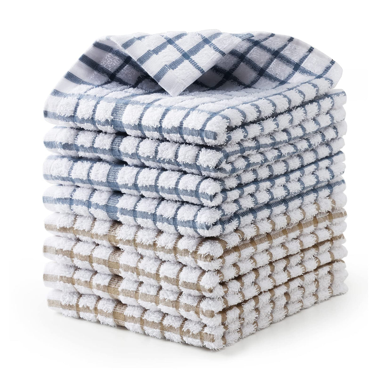 Egles 12 Pack 100% Cotton Kitchen Dish Cloths, 12 x 12 Inch Dishcloths