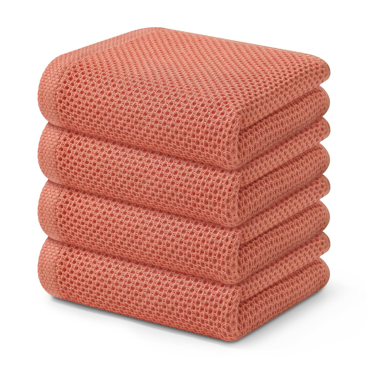Kitinjoy 100% Cotton Waffle 6-Pack Kitchen Towels, 12" x 12", Dark Grey