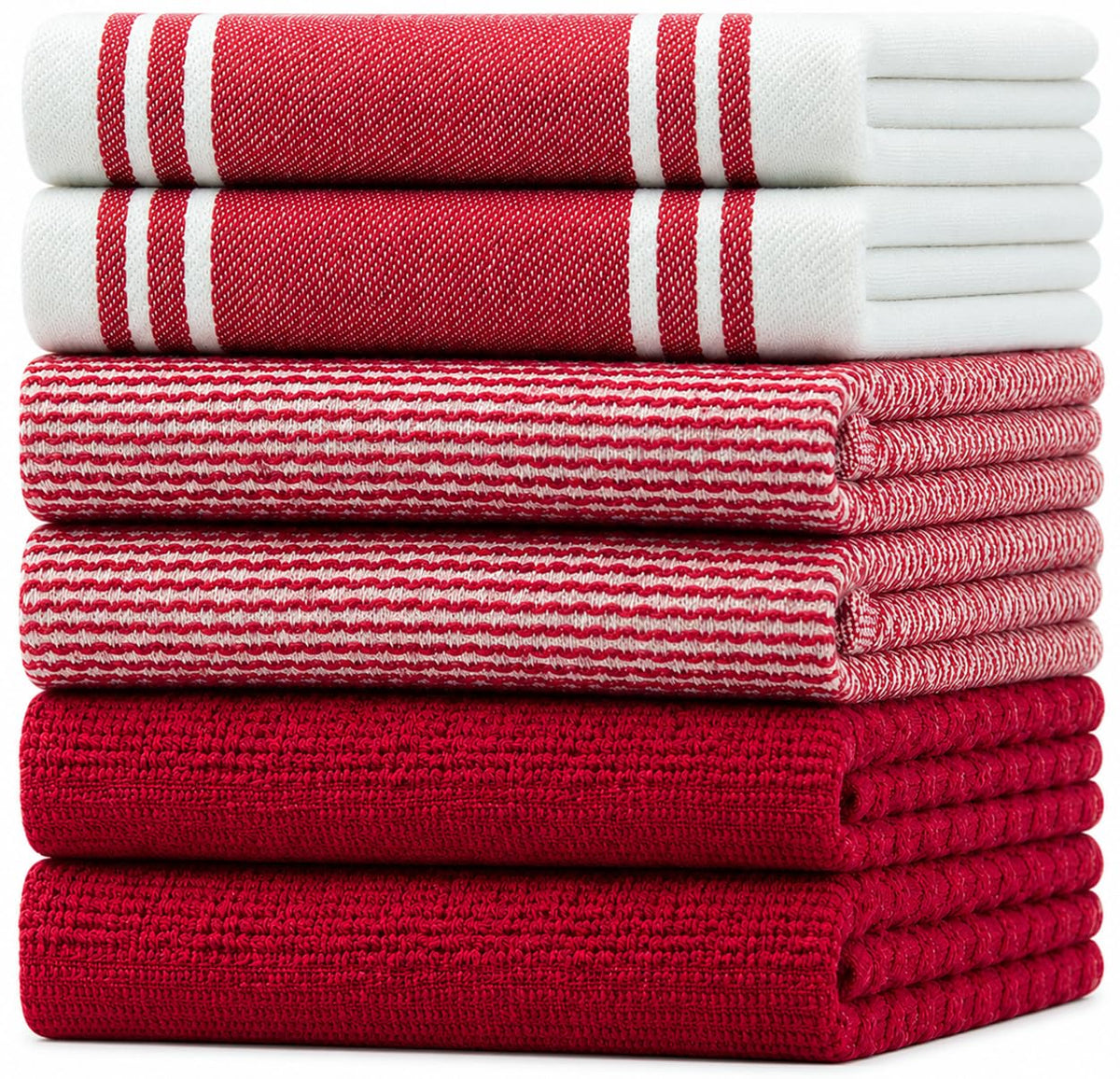 Bumble Premium Dish Cloths 13"x13" (6 Pack) | 100% Natural Ring Spun Cotton | 400 GSM | Highly Absorbent & Soft |Yarn Dyed & Solid Dyed Terry Dish Cloth Set - Tan