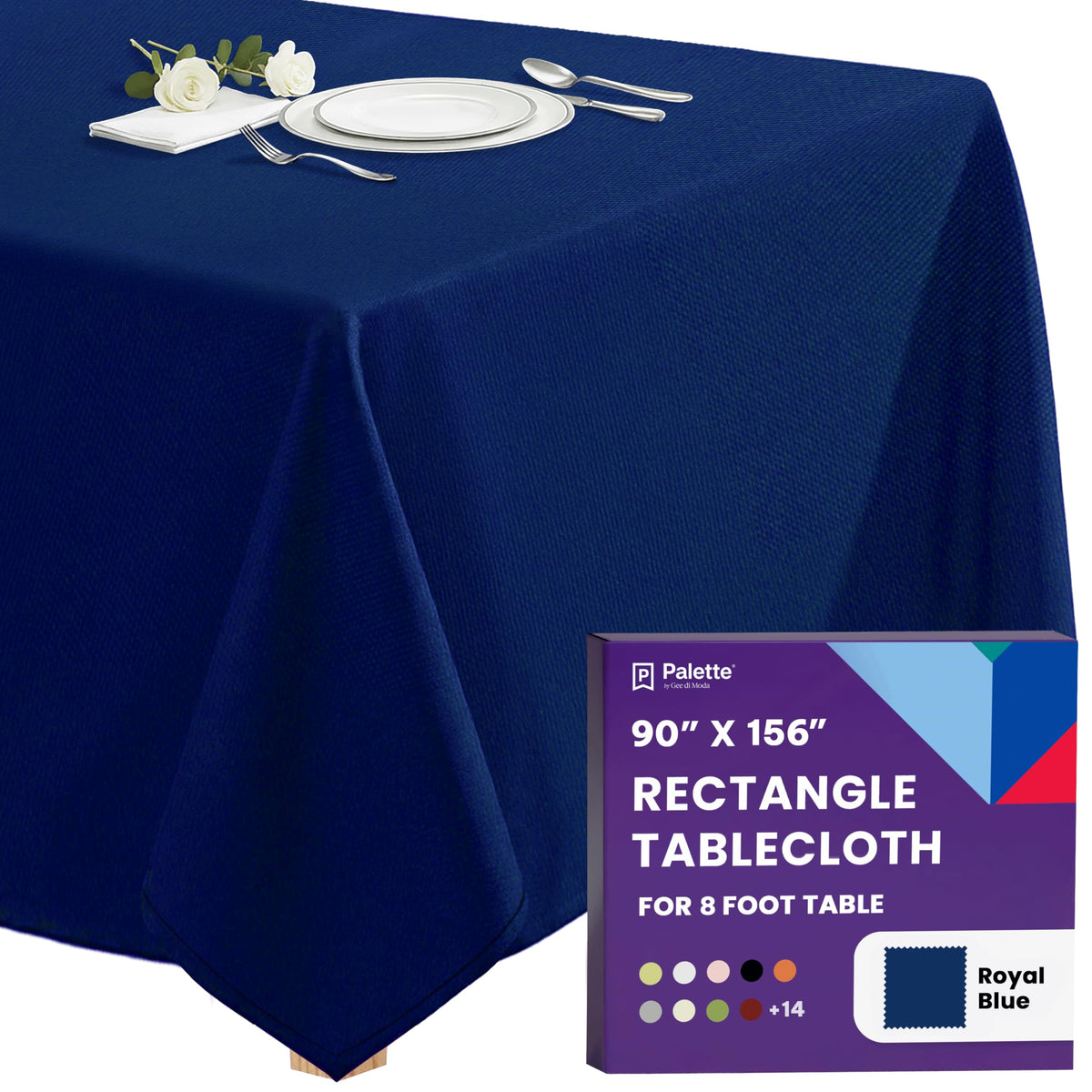 Gee Di Moda Rectangle Tablecloth - 90 x 132 Inch Beige Table Cloth for 6 Foot Tables with Floor-Length Drop - Heavy Duty Washable Fabric for Holiday Party, Dinner, Weddings & Baby Shower