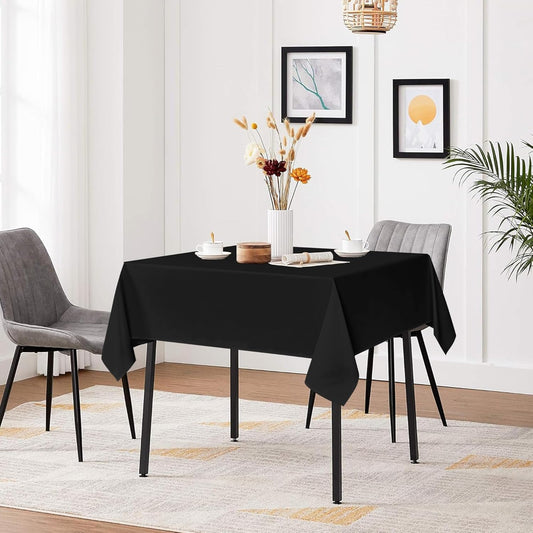sancua Black Square Tablecloths 54x54 Inch Fabric Table Cloth, 2 Pack
