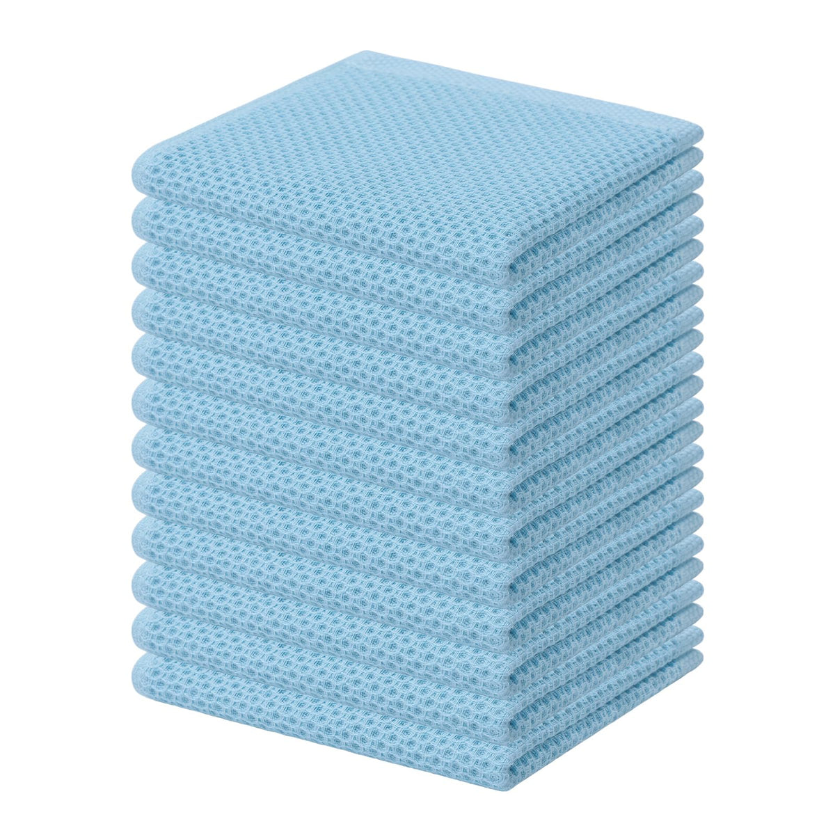 Kitinjoy 100% Cotton Waffle 6-Pack Kitchen Towels, 12" x 12", Dark Grey