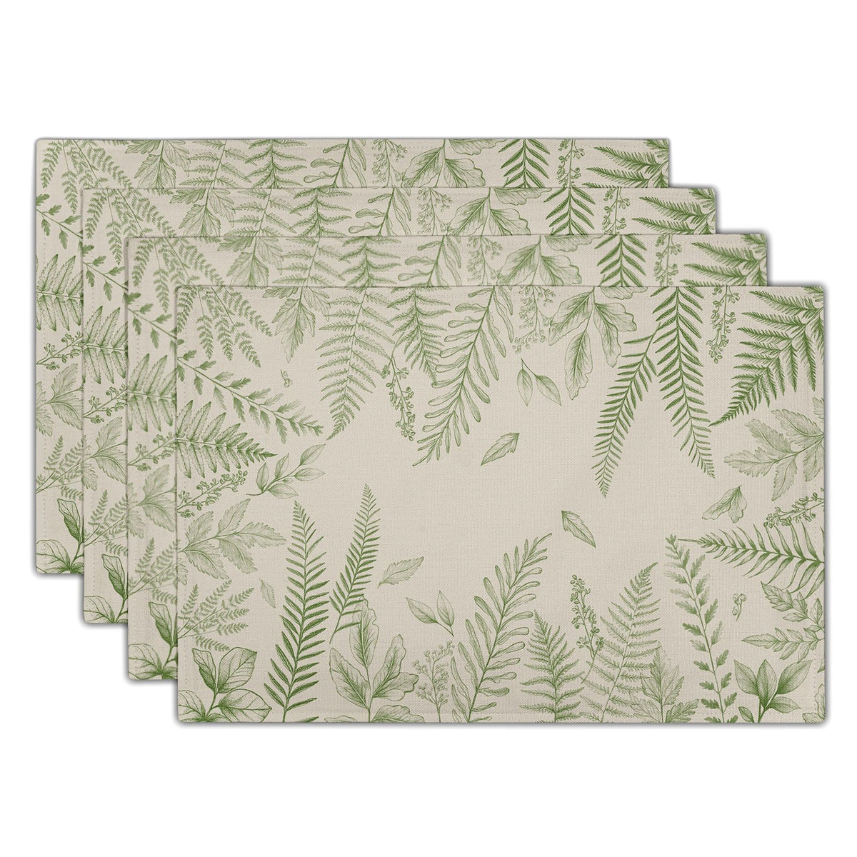 Blue Floral Branches Placemats Set of 4 ,12 x 18 Inch Chinoiserie Table Mats Washable Heat Resistant Linen Fabric Rectangle Place Mat for Indoor Outdoor Kitchen Dining Home Decor