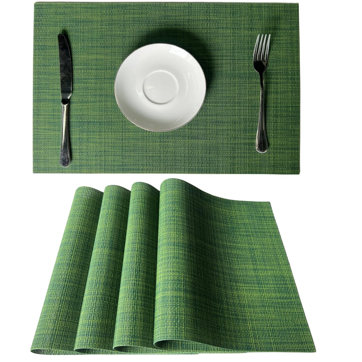 WAZAIGUR Placemats Set of 4 for Dining Table, 17.7" x 11.8", Orange