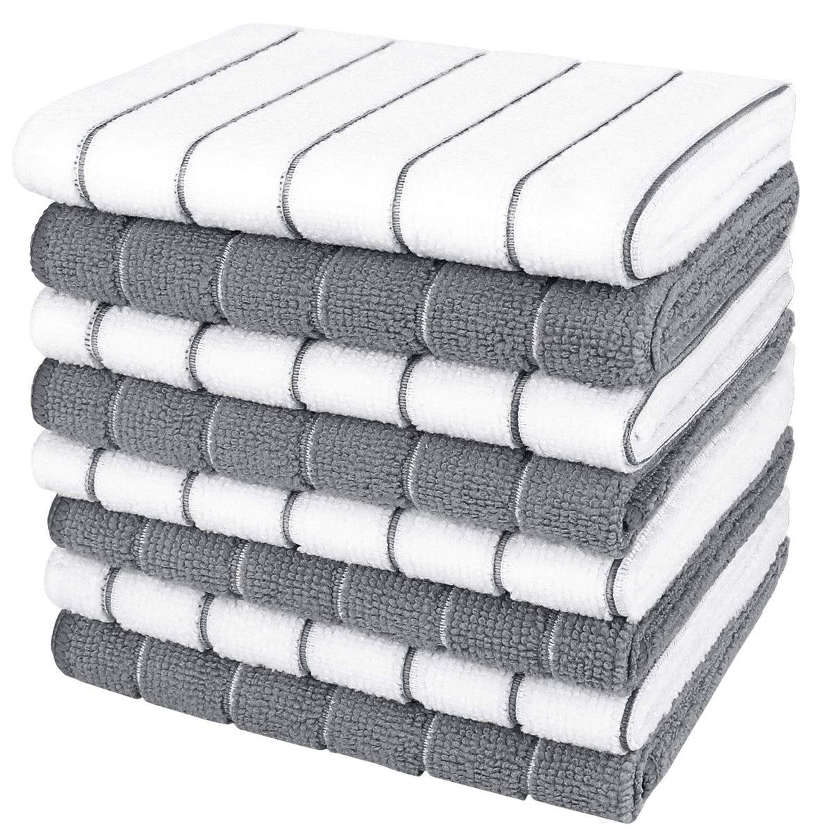 AIDEA Kitchen Towels-8PK, Dish Towels for Kitchen Grey, Dish Cloth-12”x12”