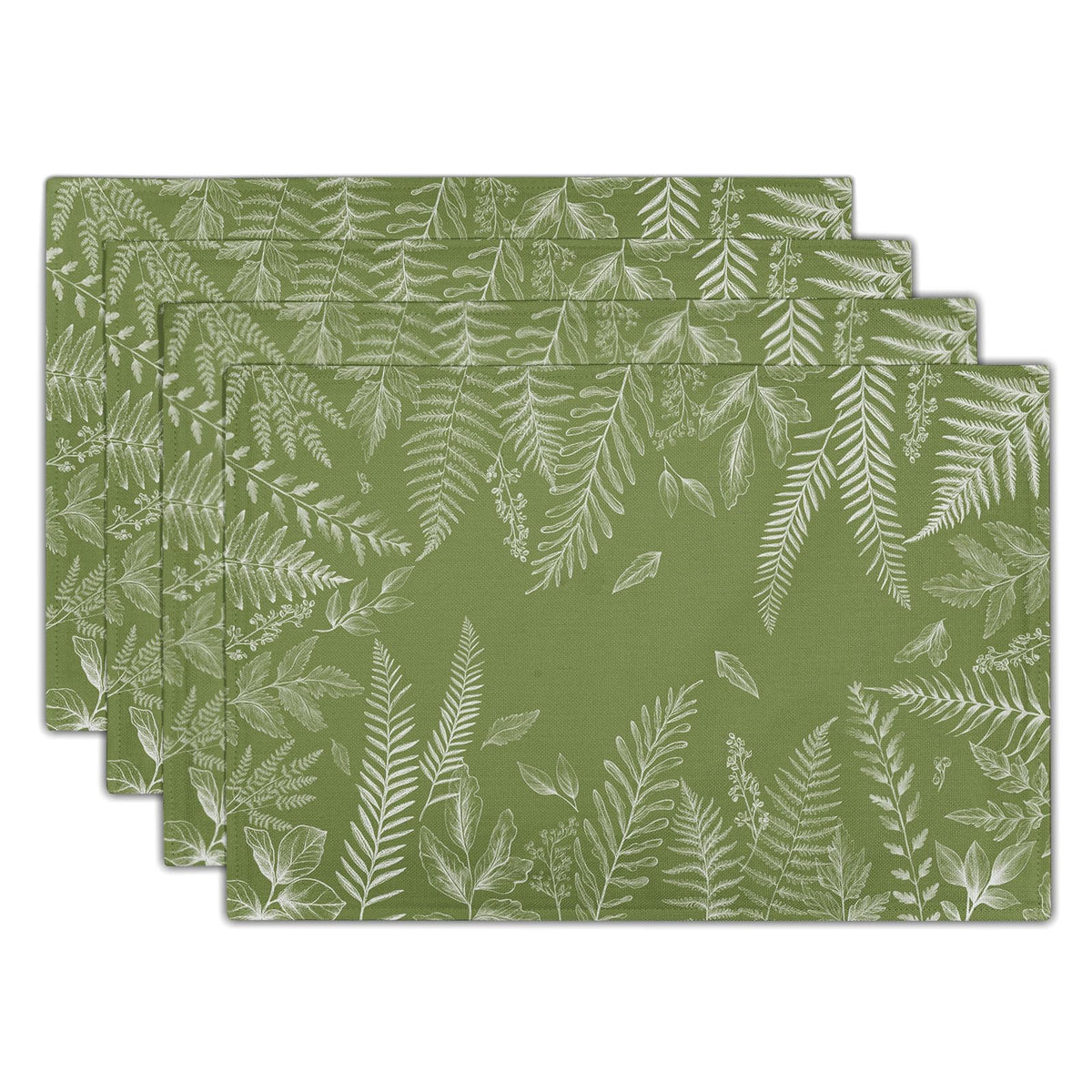 Blue Floral Branches Placemats Set of 4 ,12 x 18 Inch Chinoiserie Table Mats Washable Heat Resistant Linen Fabric Rectangle Place Mat for Indoor Outdoor Kitchen Dining Home Decor