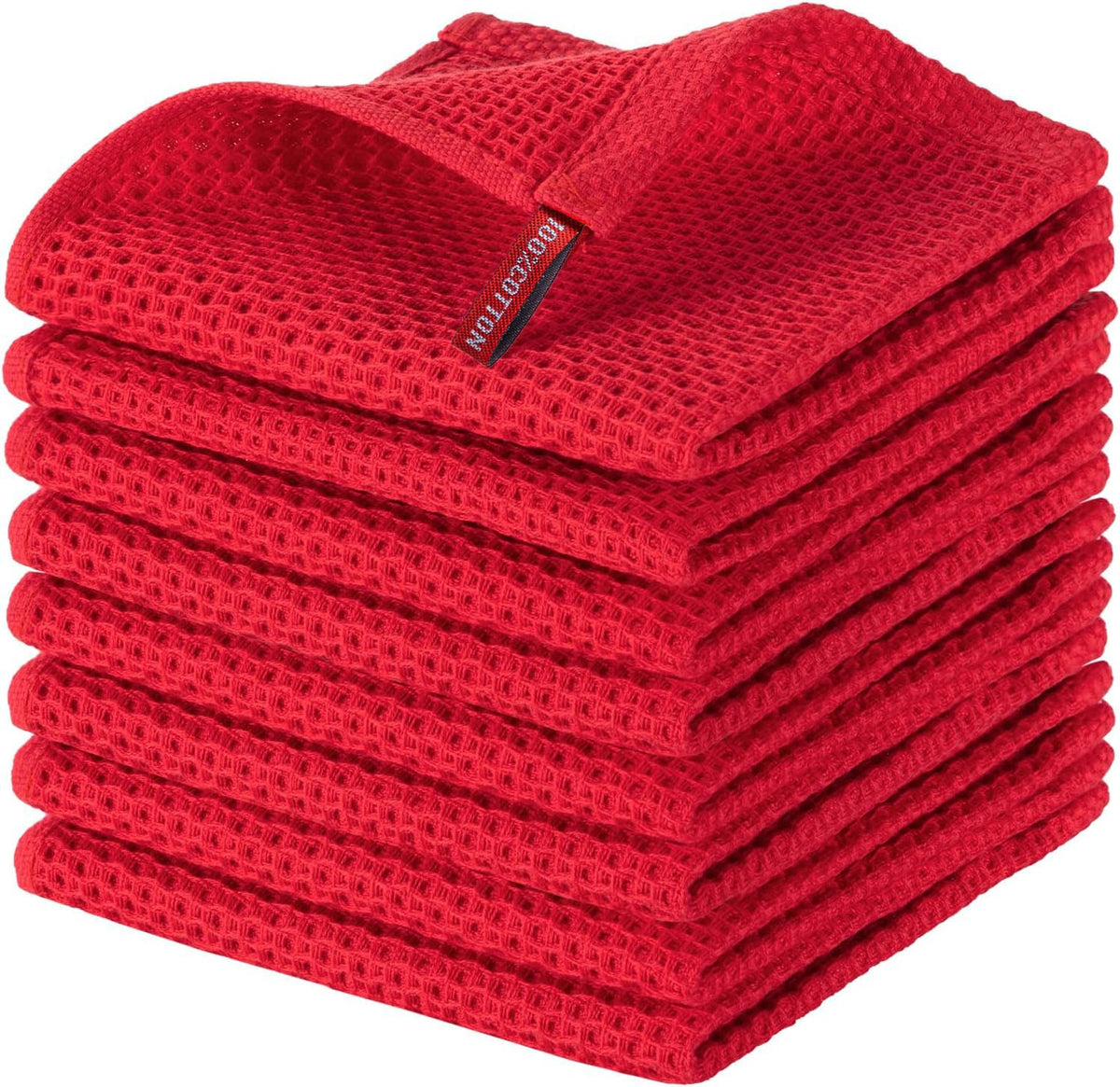 joybest Cotton Kitchen Dish Cloths, 8-Pack Waffle Weave Ultra Soft Absorbent Dish Towels Washcloths Quick Drying Dish Rags, 12x12 Inches, Beige