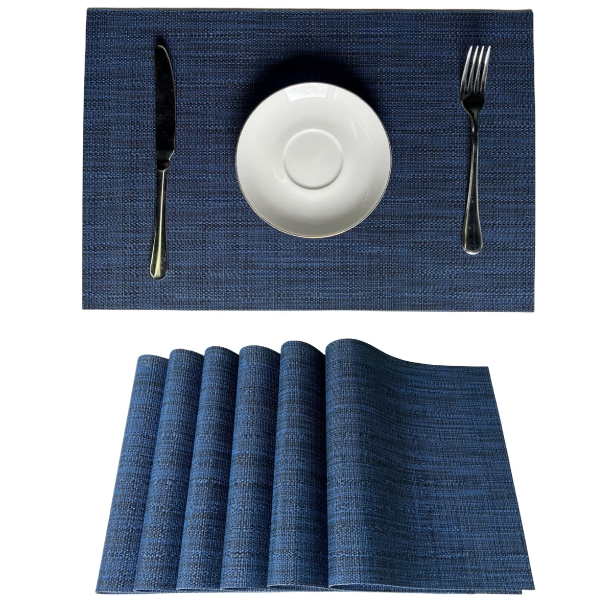 WAZAIGUR Placemats Set of 4 for Dining Table, 17.7" x 11.8", Orange