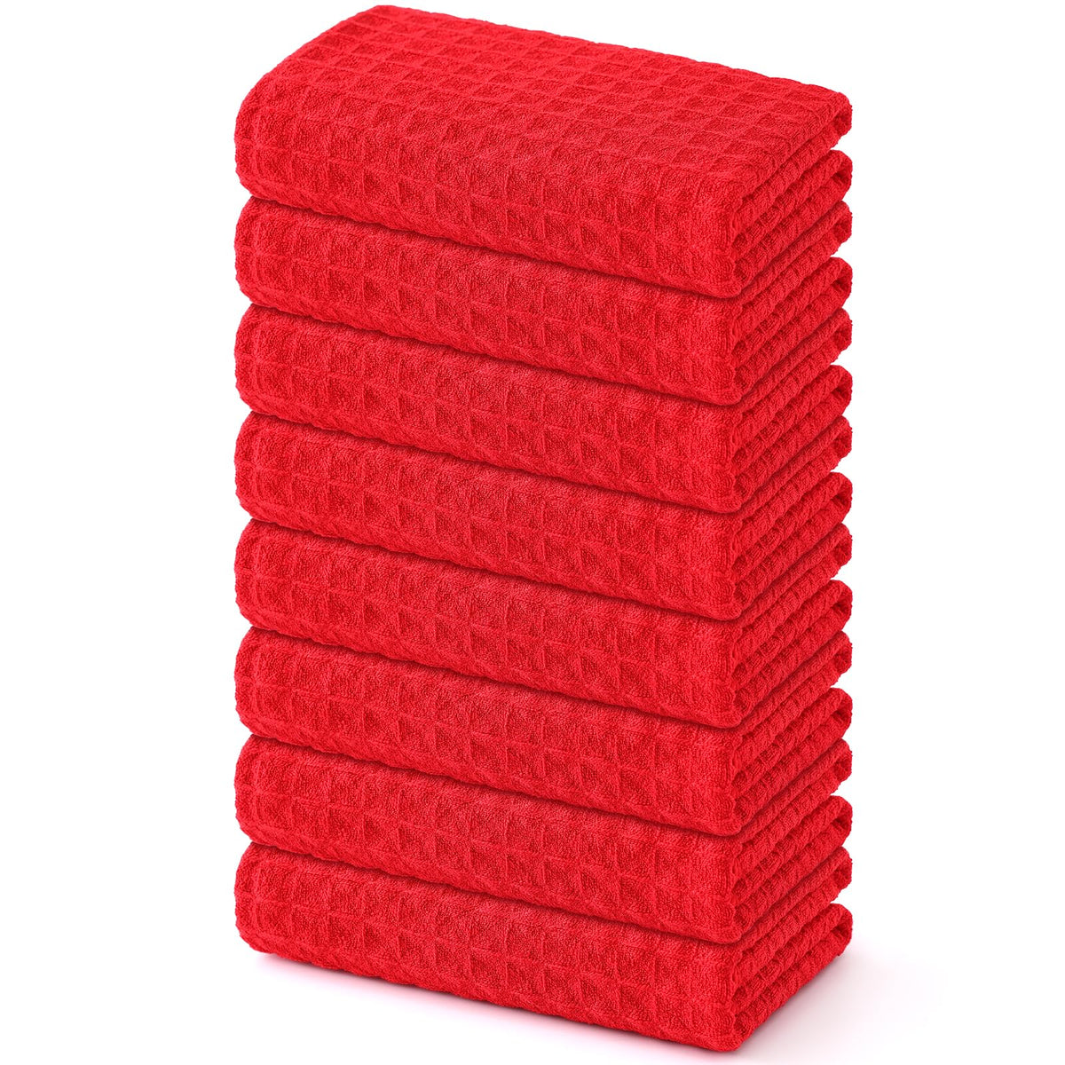 Homaxy Microfiber Waffle Weave Kitchen Dish Cloths, 6-Pack, White