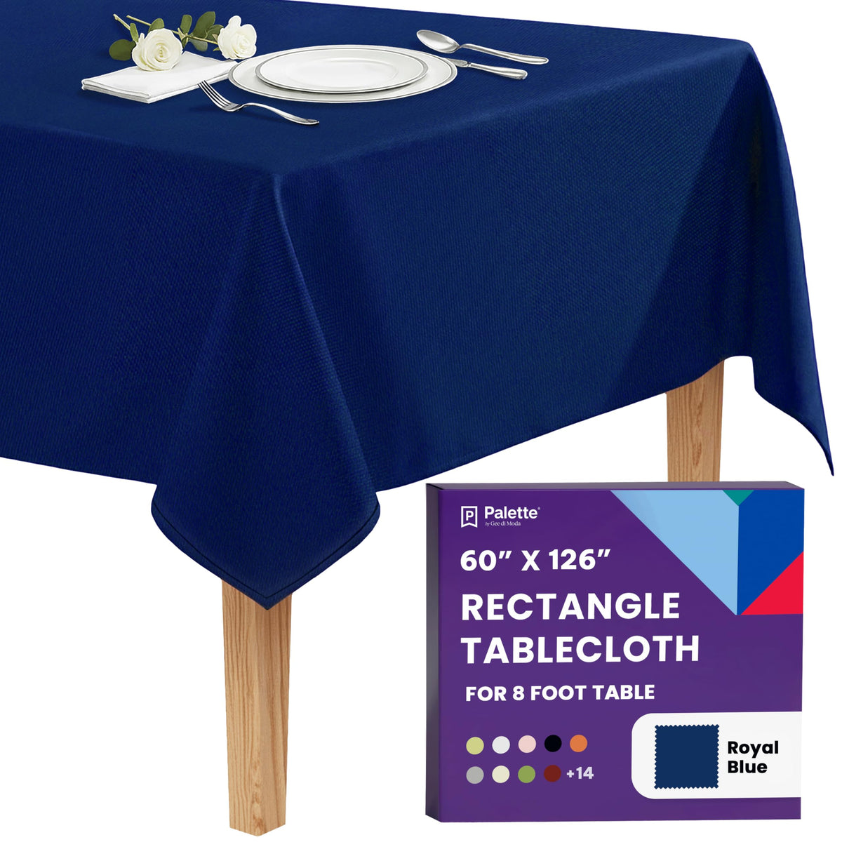 Gee Di Moda Rectangle Tablecloth - 90 x 132 Inch Beige Table Cloth for 6 Foot Tables with Floor-Length Drop - Heavy Duty Washable Fabric for Holiday Party, Dinner, Weddings & Baby Shower