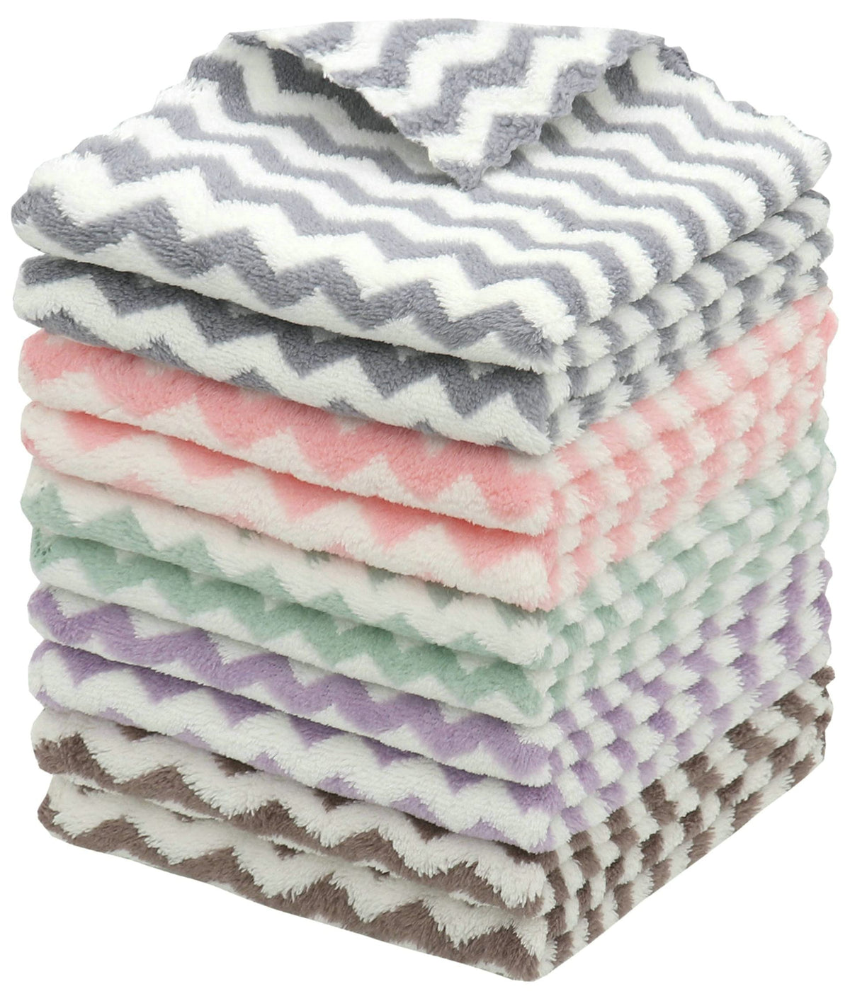 Microfiber Cleaning Cloth, 10 Pack Dish Rags, 12inx12in, Mix Color