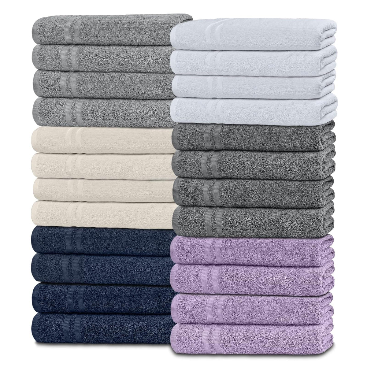 Premium Dish Towels for Kitchen, 8 Pack, 16x26 - Thick 410 GSM, Multicolor