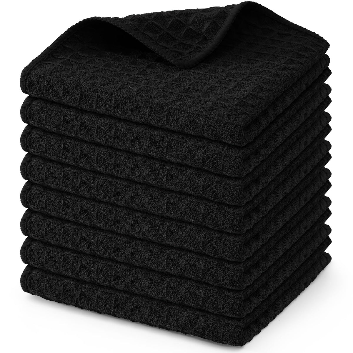 Homaxy Microfiber Waffle Weave Kitchen Dish Cloths, 6-Pack, White
