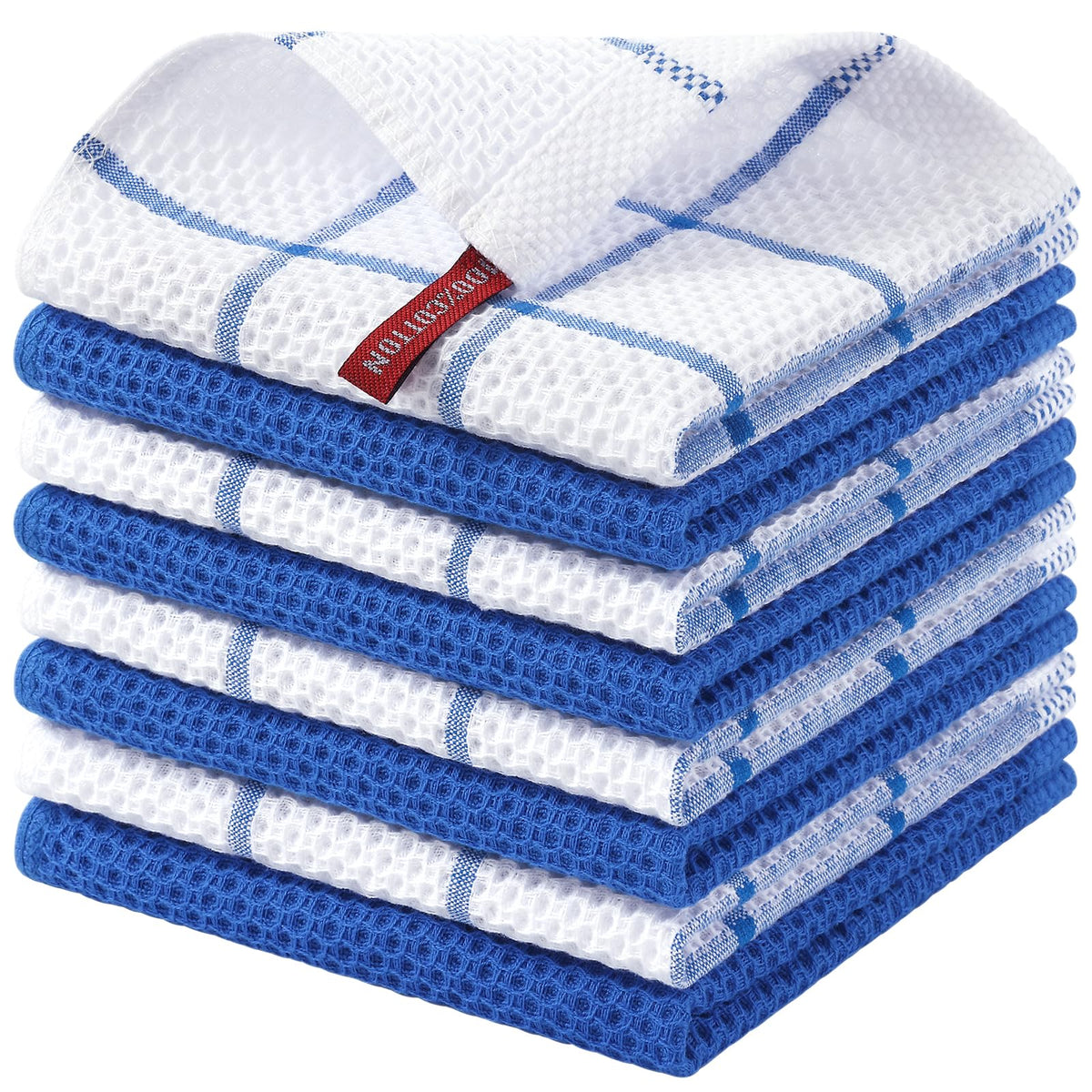 Homaxy 100% Cotton Waffle Weave Kitchen Dish Cloths 8-Pack, Dark Grey