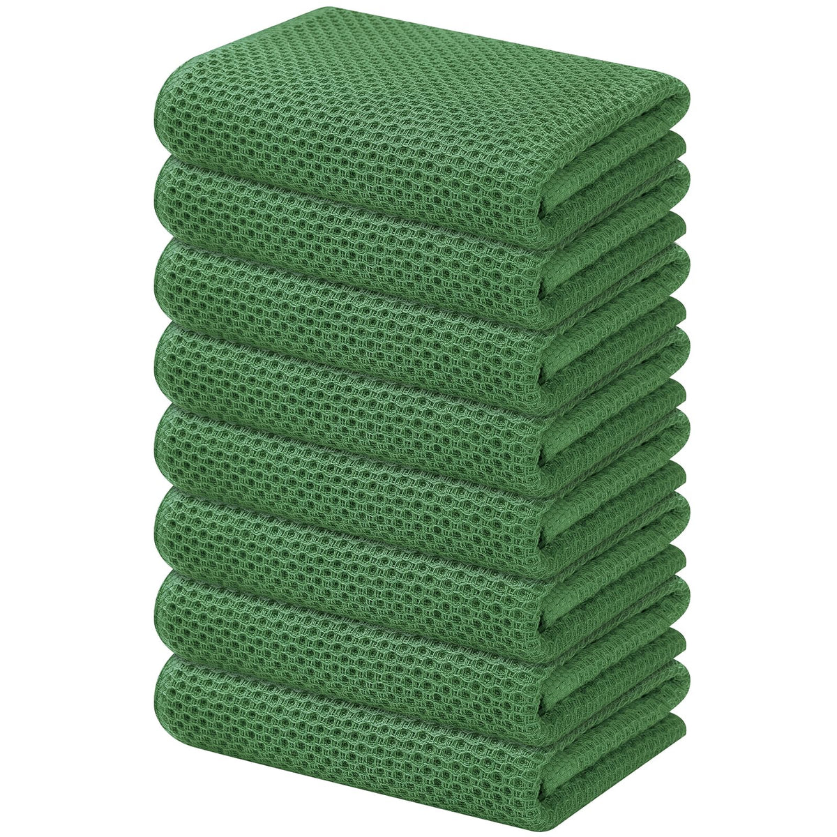Kitinjoy 100% Cotton Waffle 6-Pack Kitchen Towels, 12" x 12", Dark Grey