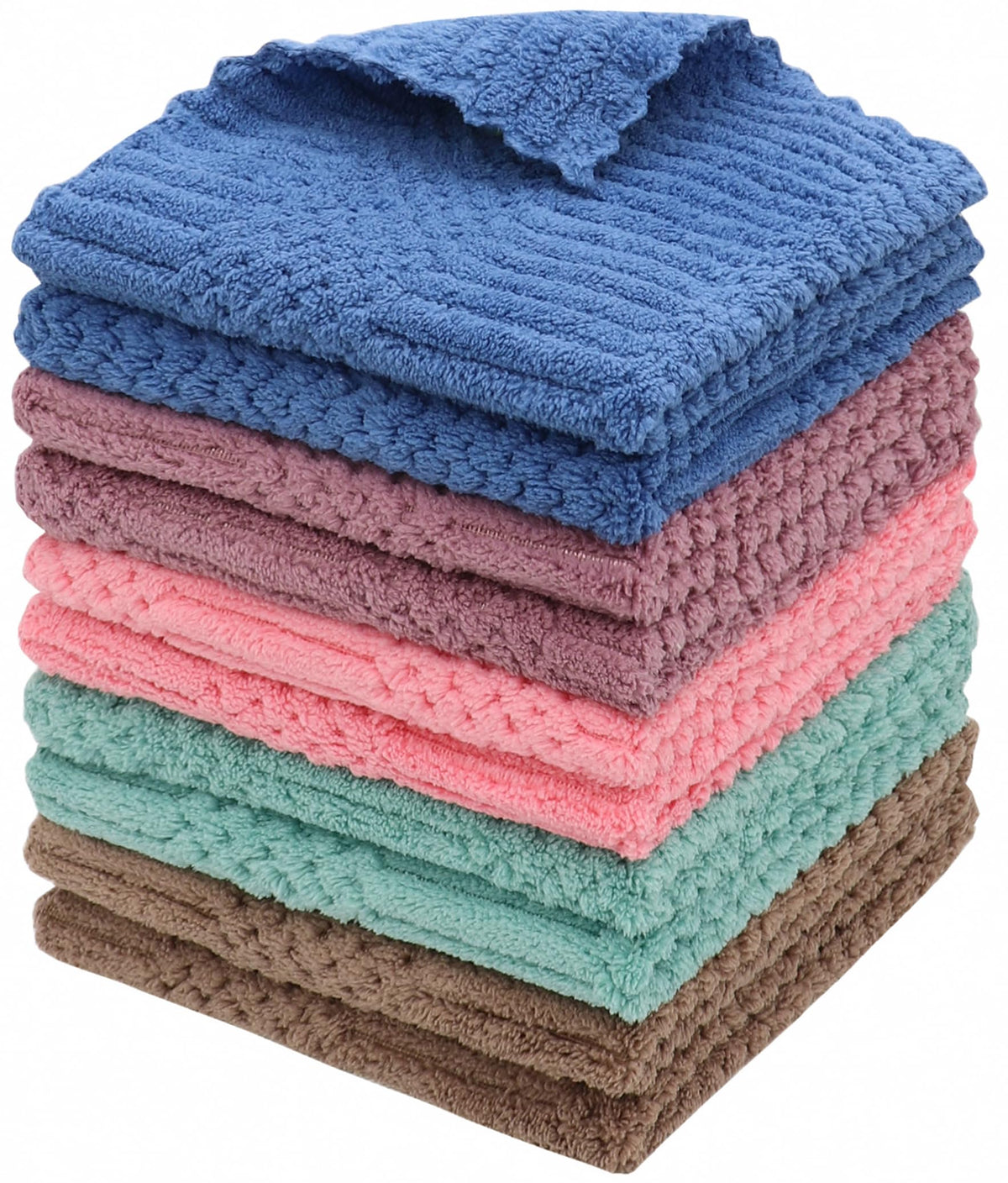 Microfiber Cleaning Cloth, 10 Pack Dish Rags, 12inx12in, Mix Color