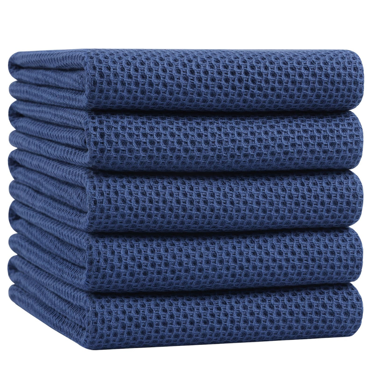 Homaxy 100% Cotton Waffle Weave Kitchen Dish Cloths, 4-Pack, Dark Grey