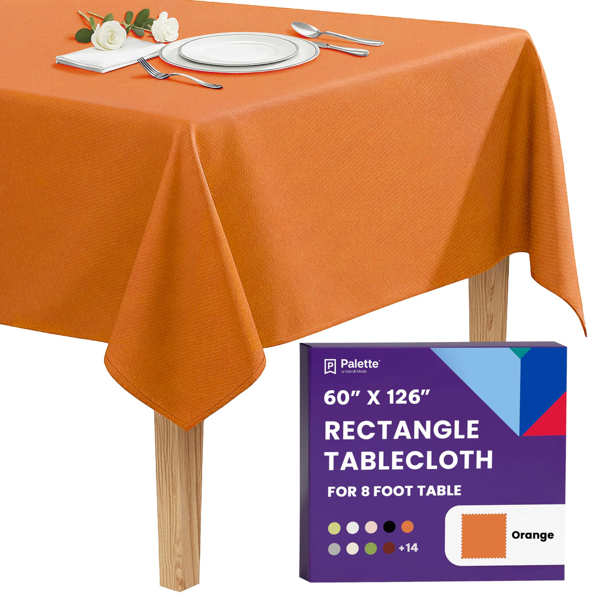 Gee Di Moda Rectangle Tablecloth - 90 x 132 Inch Beige Table Cloth for 6 Foot Tables with Floor-Length Drop - Heavy Duty Washable Fabric for Holiday Party, Dinner, Weddings & Baby Shower