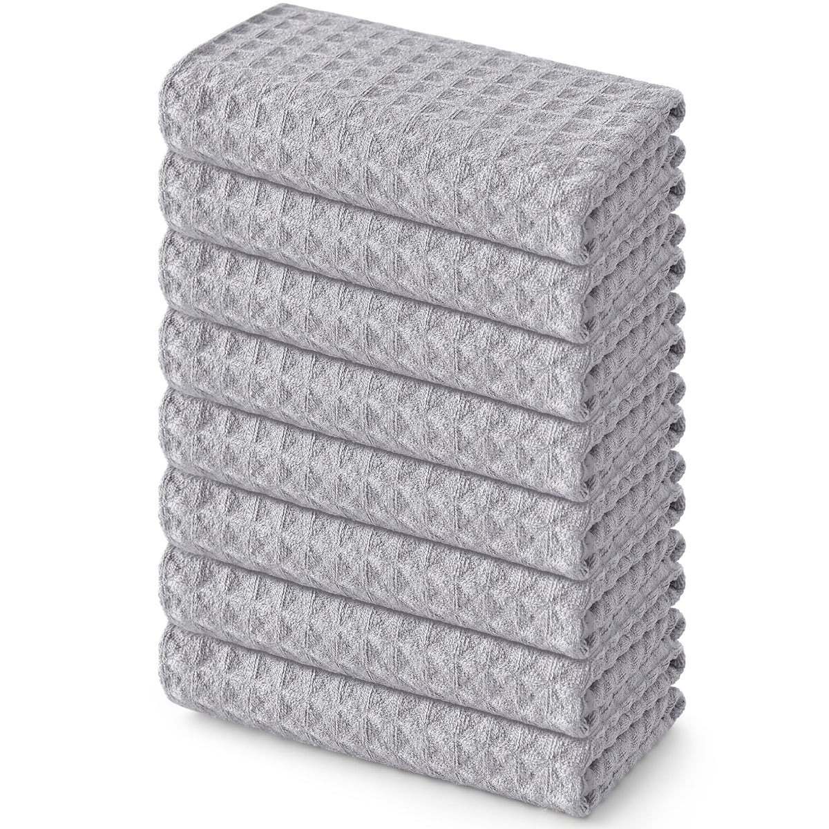 Homaxy Microfiber Waffle Weave Kitchen Dish Cloths, 6-Pack, White