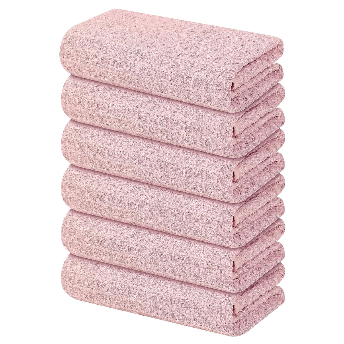 Homaxy Microfiber Waffle Weave Kitchen Dish Cloths, 6-Pack, White