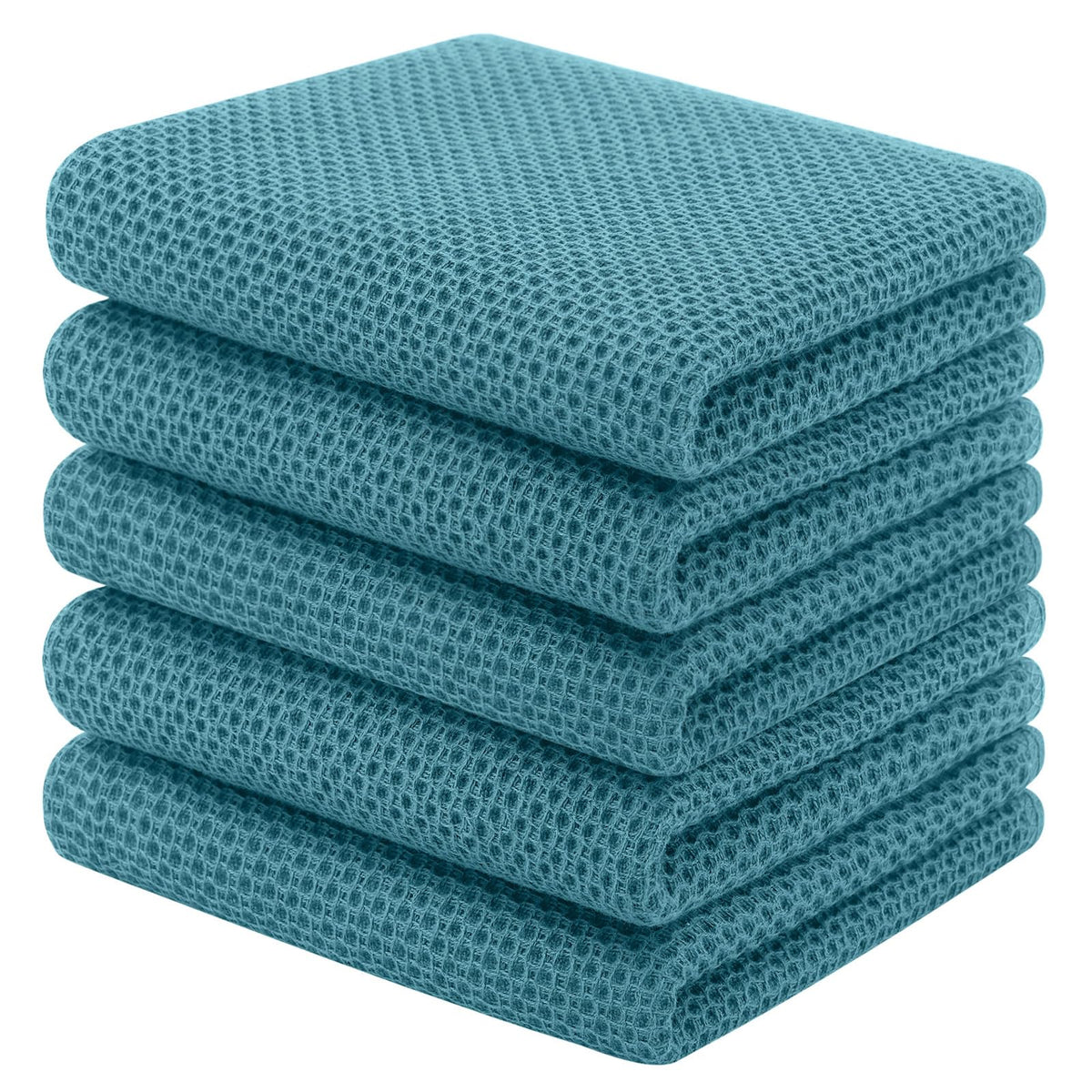 Homaxy 100% Cotton Waffle Weave Kitchen Dish Cloths, 4-Pack, Dark Grey