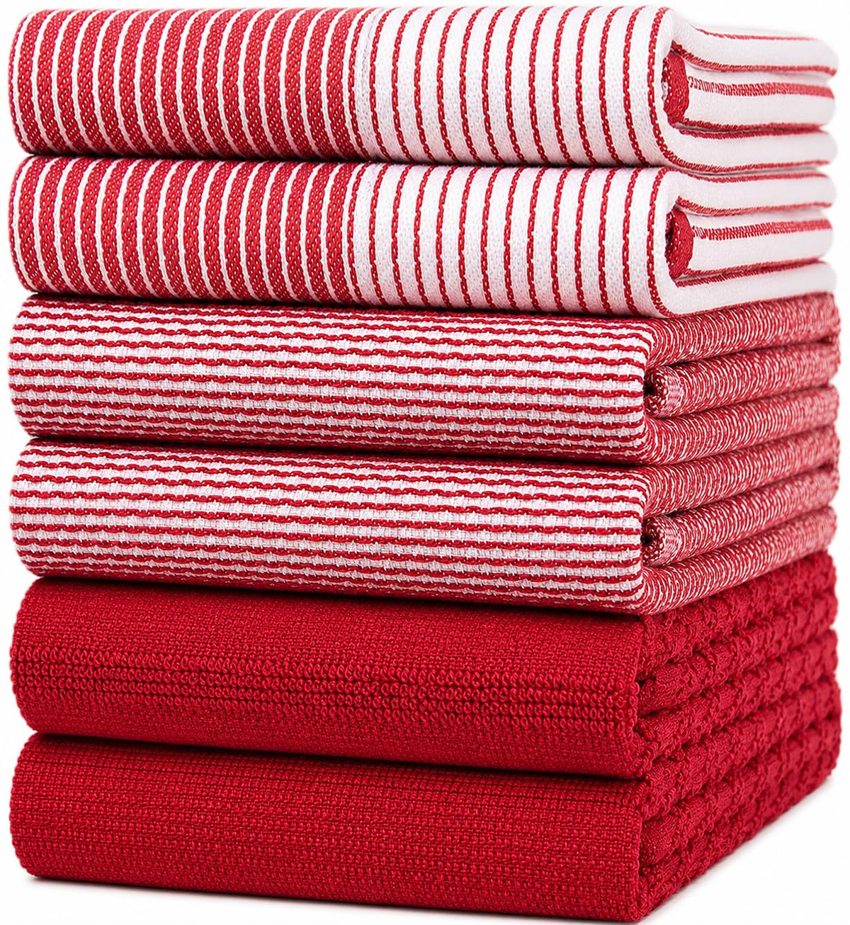 Bumble Premium Dish Cloths 13"x13" (6 Pack) | 100% Natural Ring Spun Cotton | 400 GSM | Highly Absorbent & Soft |Yarn Dyed & Solid Dyed Terry Dish Cloth Set - Tan