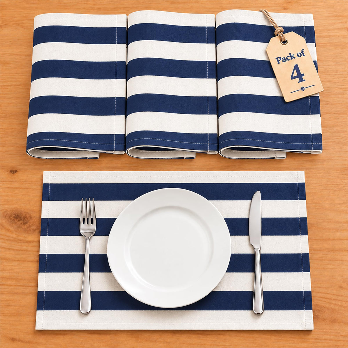 Folkulture Placemats Set of 4, Scalloped, Cute Sage Green - (13x19 Inch)
