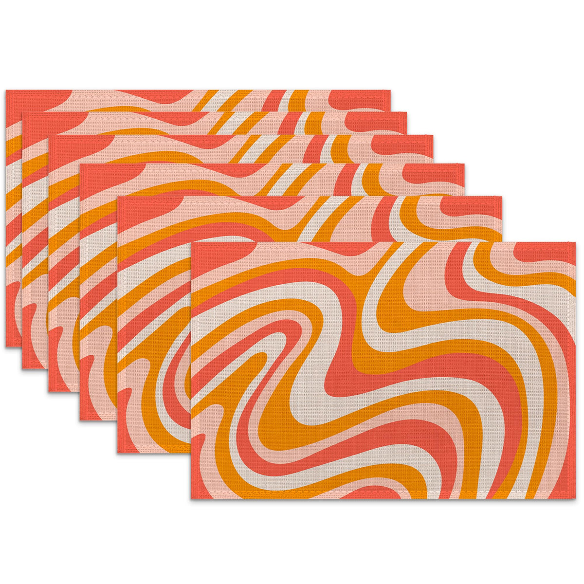 Mexican Placemats for Dining Table Set of 6,Ethnic Stripes Rainbow Place Mats for Home Party Kitchen Indoor Holiday Rustic Washable Heat Resistant Table Mats 12 x 18 Inch