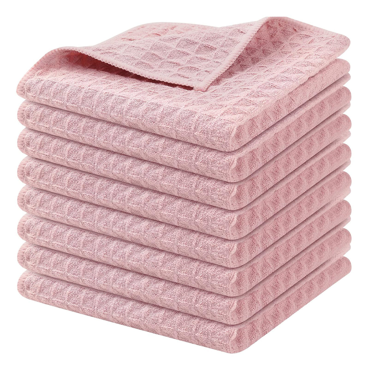 Homaxy Microfiber Waffle Weave Kitchen Dish Cloths, 6-Pack, White