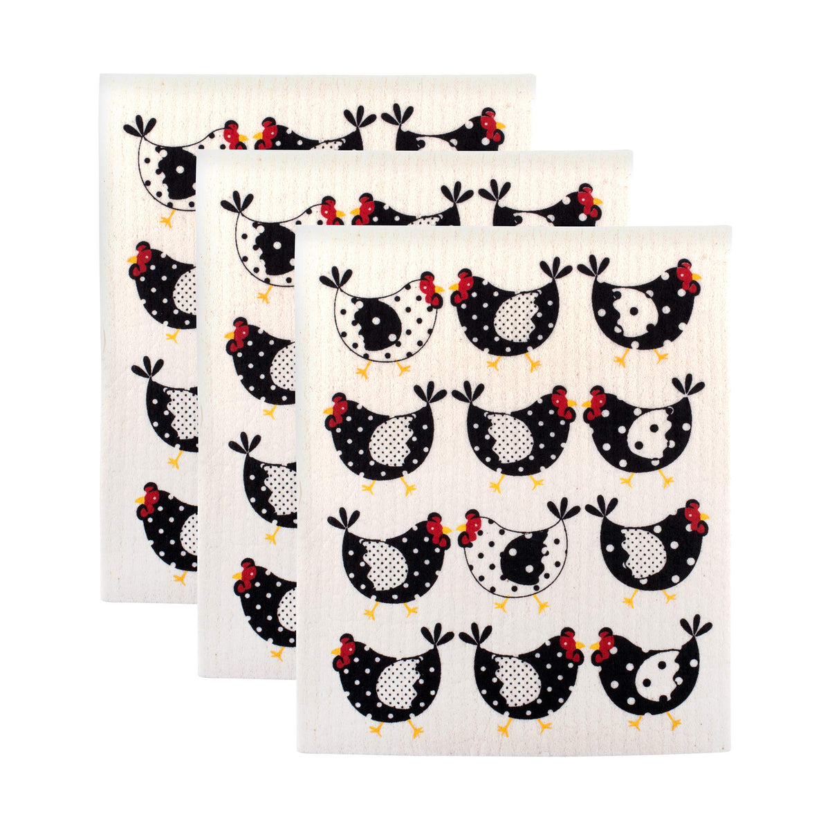 DII Swedish Dishcloths for Kitchen & Cleaning, Reusable, Machine Washable & Dishwasher Safe, Biodegradable, 7.75 x 6.75, Lemons, 3 Piece