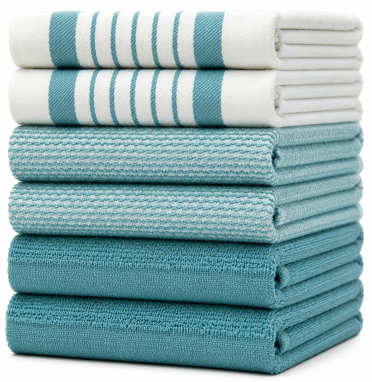 Bumble Premium Dish Cloths 13"x13" (6 Pack) | 100% Natural Ring Spun Cotton | 400 GSM | Highly Absorbent & Soft |Yarn Dyed & Solid Dyed Terry Dish Cloth Set - Tan