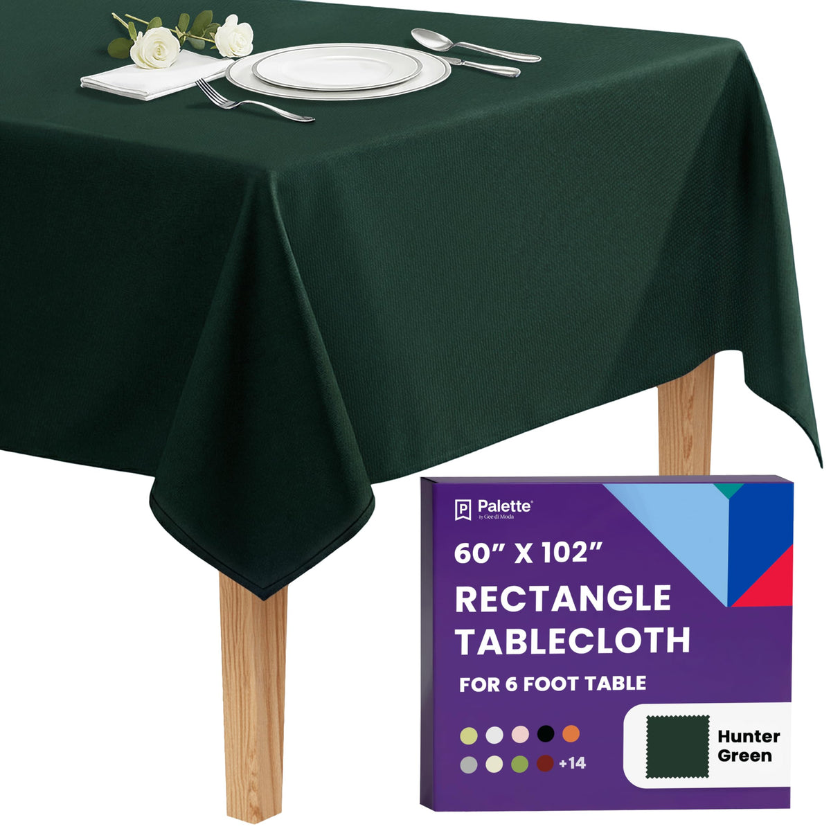 Gee Di Moda Rectangle Tablecloth - 90 x 132 Inch Beige Table Cloth for 6 Foot Tables with Floor-Length Drop - Heavy Duty Washable Fabric for Holiday Party, Dinner, Weddings & Baby Shower