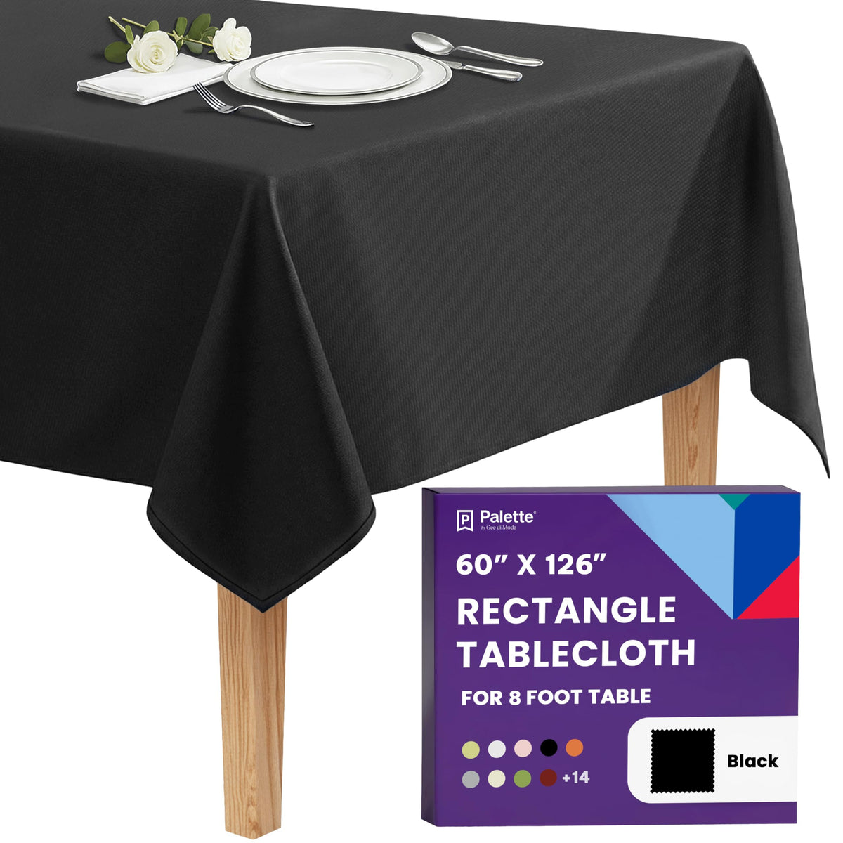 Gee Di Moda Rectangle Tablecloth - 90 x 132 Inch Beige Table Cloth for 6 Foot Tables with Floor-Length Drop - Heavy Duty Washable Fabric for Holiday Party, Dinner, Weddings & Baby Shower