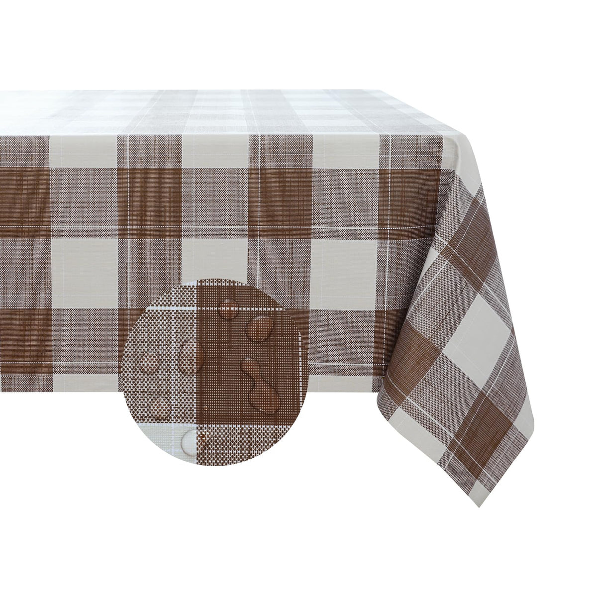 Romanstile Checkered Vinyl Tablecloth, Rectangle 54 x 78, Grey