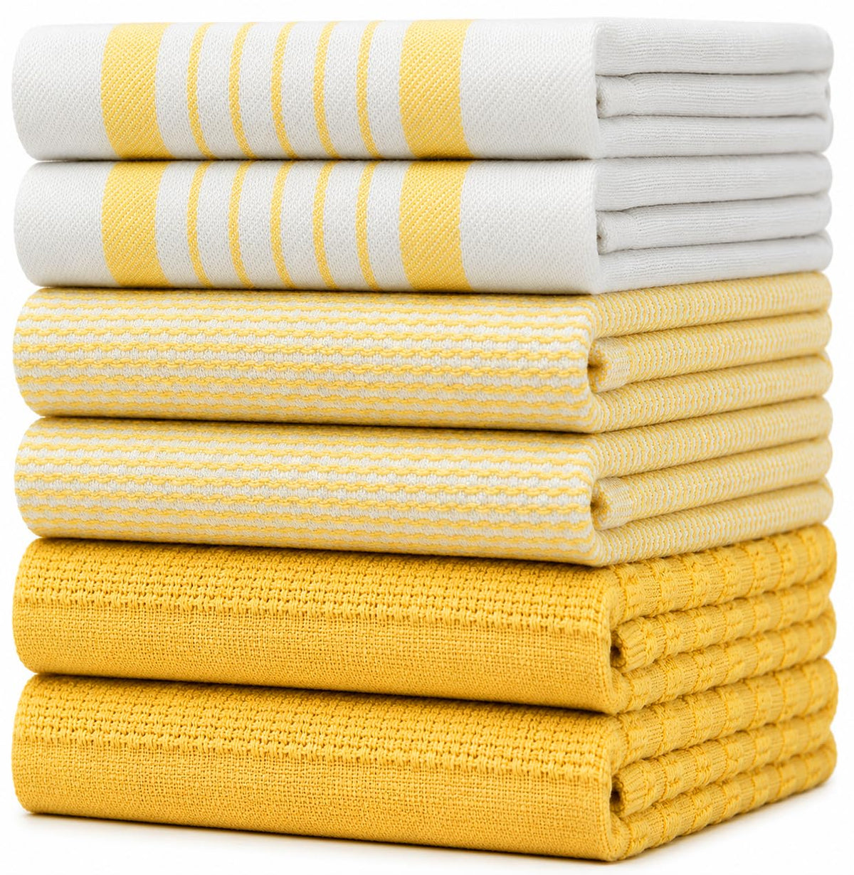 Bumble Premium Dish Cloths 13"x13" (6 Pack) | 100% Natural Ring Spun Cotton | 400 GSM | Highly Absorbent & Soft |Yarn Dyed & Solid Dyed Terry Dish Cloth Set - Tan