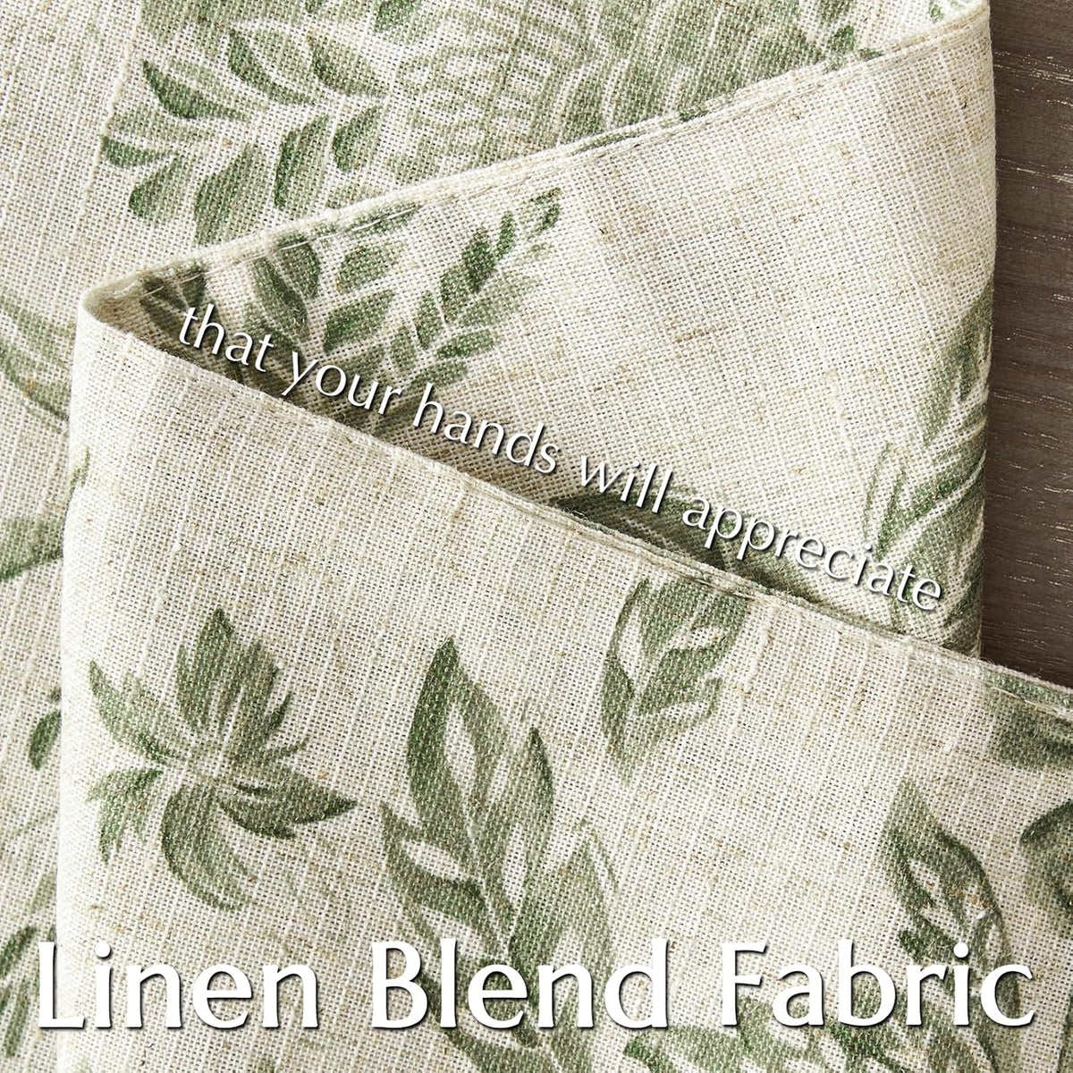 JINCHAN Sliva Linen Floral Placemats Set of 4 Farmhouse 13x19 Sage Green