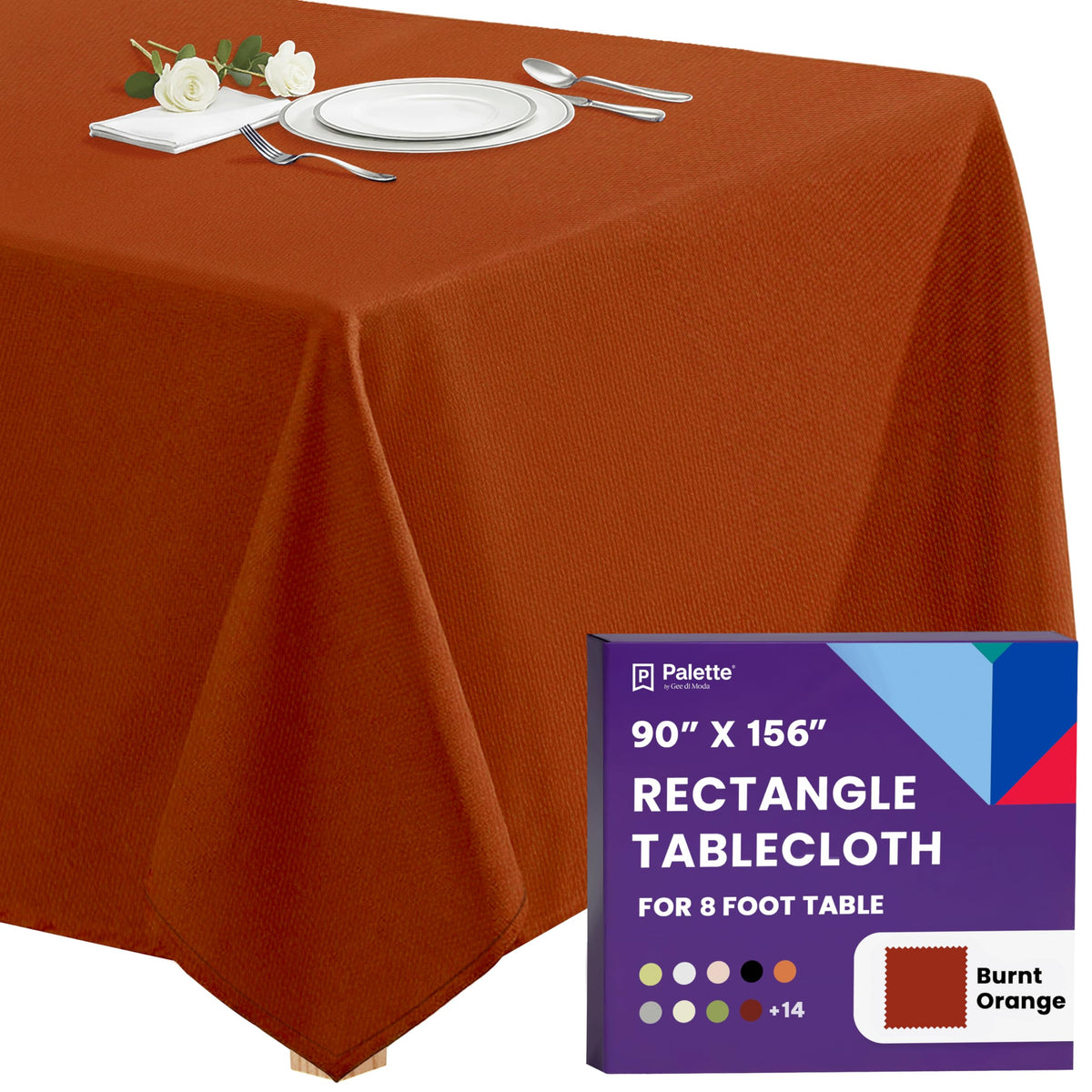 Gee Di Moda Rectangle Tablecloth - 90 x 132 Inch Beige Table Cloth for 6 Foot Tables with Floor-Length Drop - Heavy Duty Washable Fabric for Holiday Party, Dinner, Weddings & Baby Shower