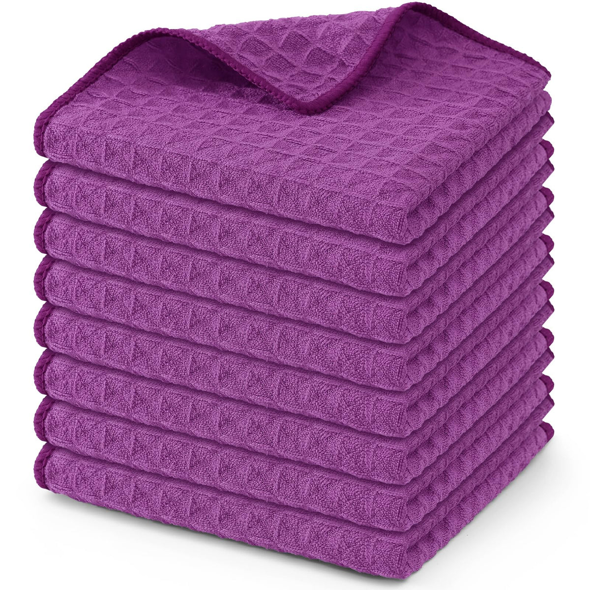 Homaxy Microfiber Waffle Weave Kitchen Dish Cloths, 6-Pack, White