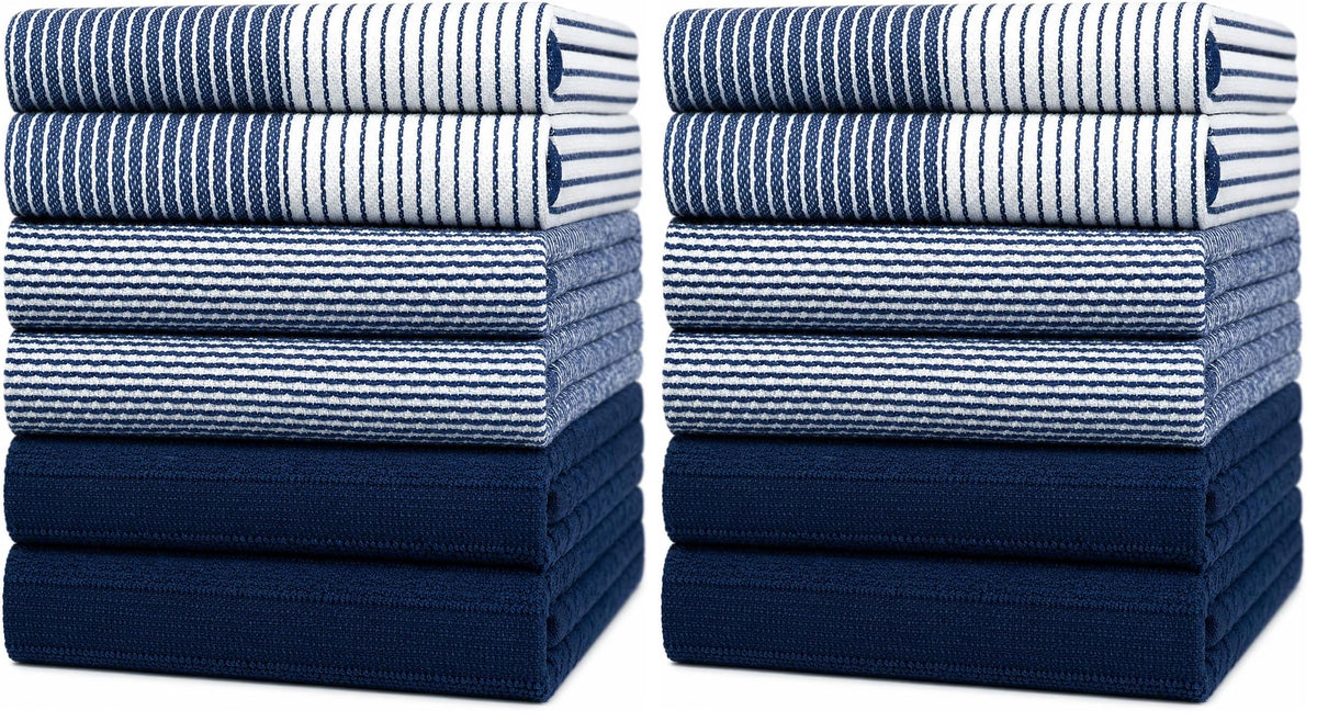 Bumble Premium Dish Cloths 13"x13" (6 Pack) | 100% Natural Ring Spun Cotton | 400 GSM | Highly Absorbent & Soft |Yarn Dyed & Solid Dyed Terry Dish Cloth Set - Tan