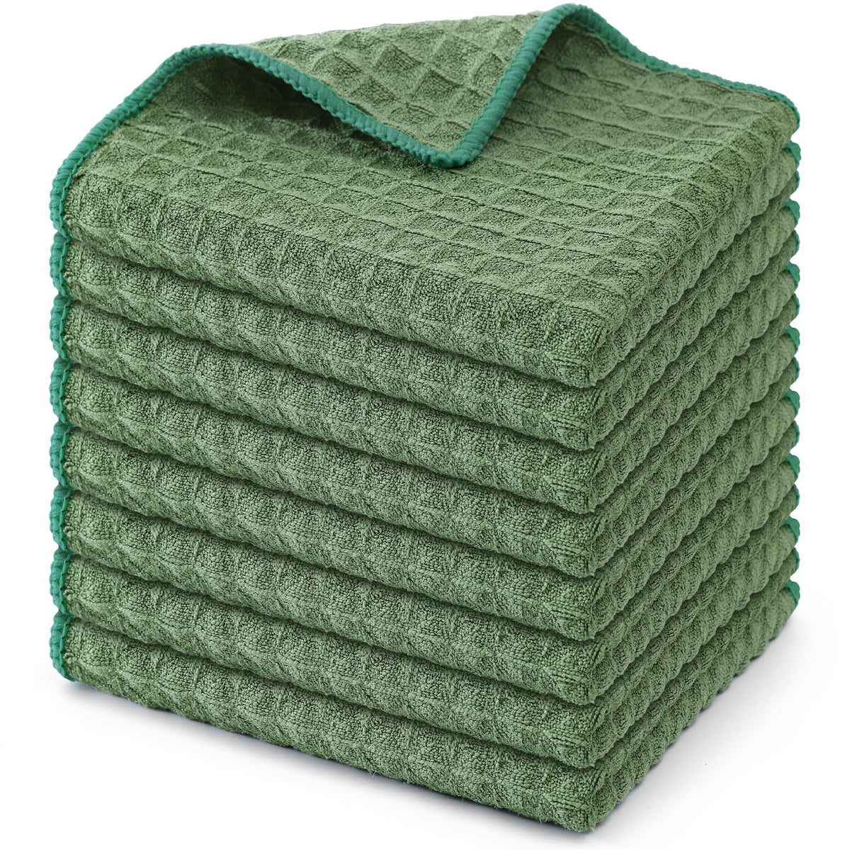 Homaxy Microfiber Waffle Weave Kitchen Dish Cloths, 6-Pack, White