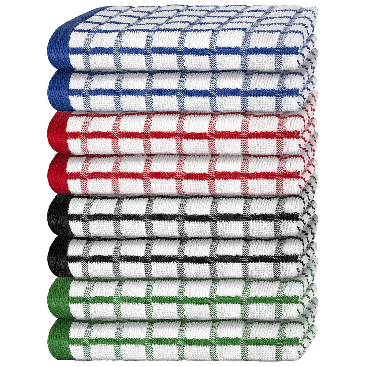 Premium Dish Towels for Kitchen, 8 Pack, 16x26 - Thick 410 GSM, Multicolor