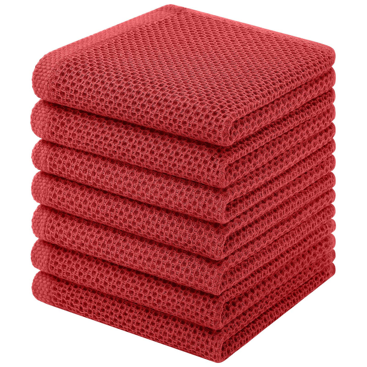 Homaxy 100% Cotton Waffle Weave Kitchen Dish Cloths, 4-Pack, Dark Grey