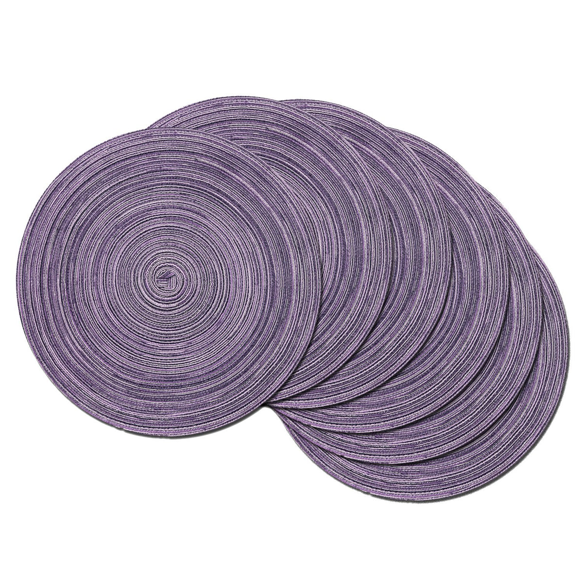 SHACOS Round Braided Placemats Set of 4 Dining Table Placemats 15 inch Circle Place Mats Easy to Clean Table Mats Indoor Outdoor, Blue Gray