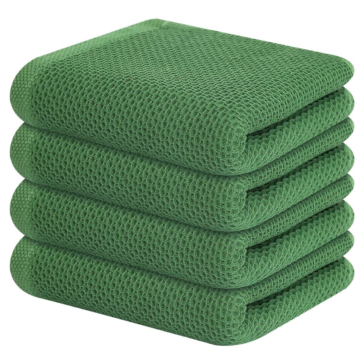 Kitinjoy 100% Cotton Waffle 6-Pack Kitchen Towels, 12" x 12", Dark Grey