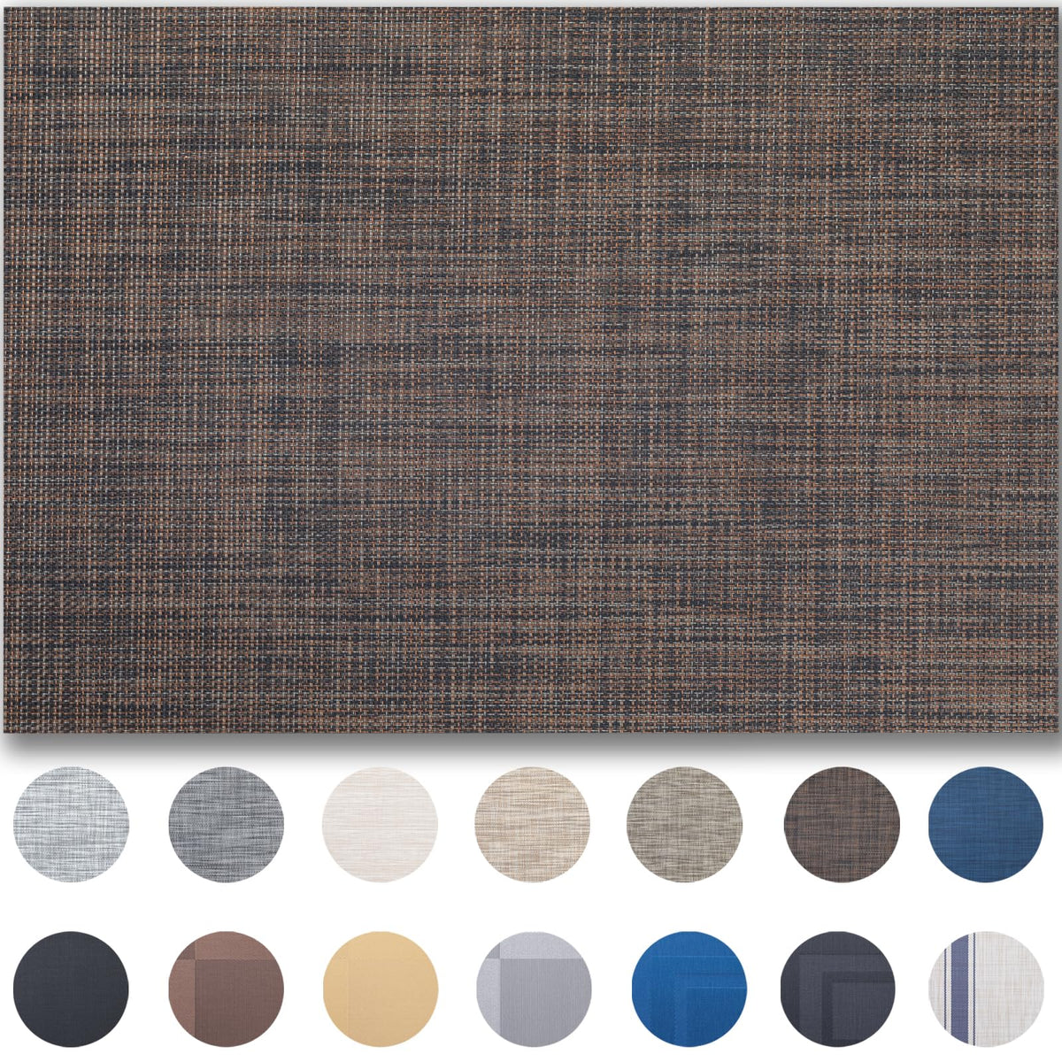 Placemats Set of 4 - Easy Clean Woven Vinyl Placemats for Dining Table, Indoor/Outdoor Place Mats, Washable PVC Table Mats(Caramel)